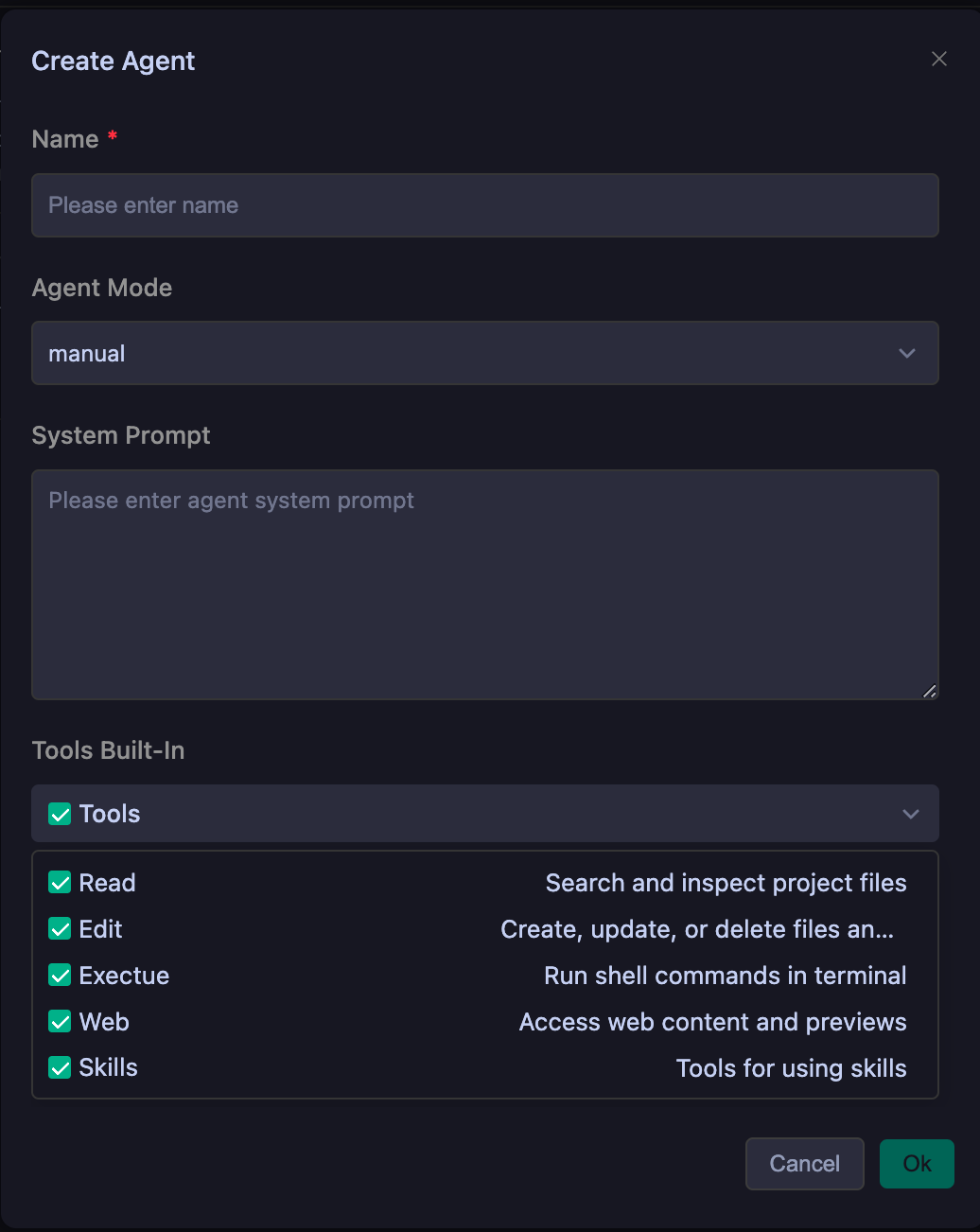 manual mode config